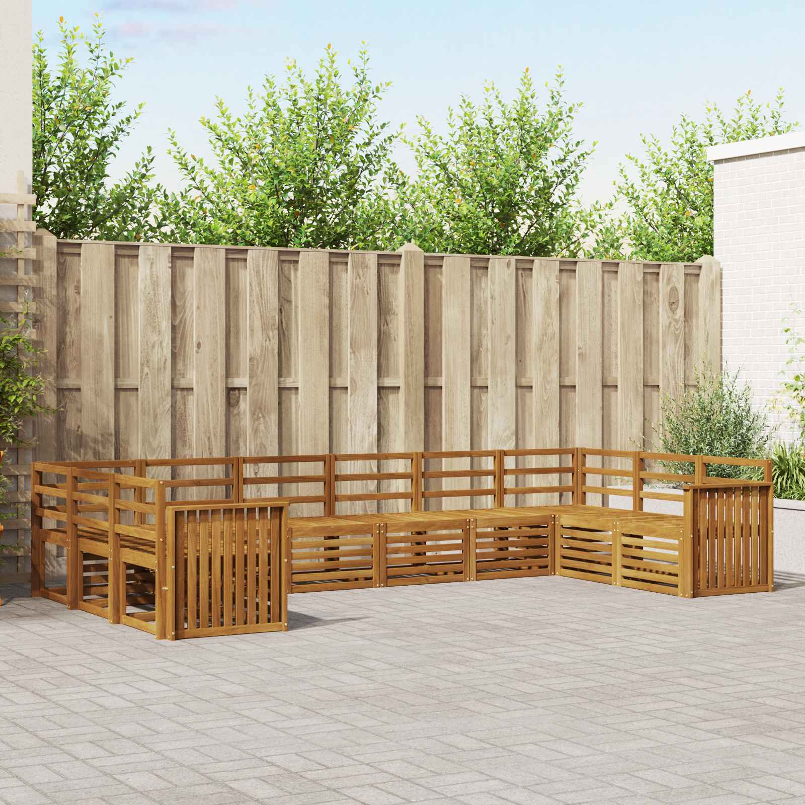 Ecksofa Set 10 pcs Natur