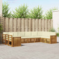 Ecksofa Set mit Kissen 10 pcs Natur und Creme