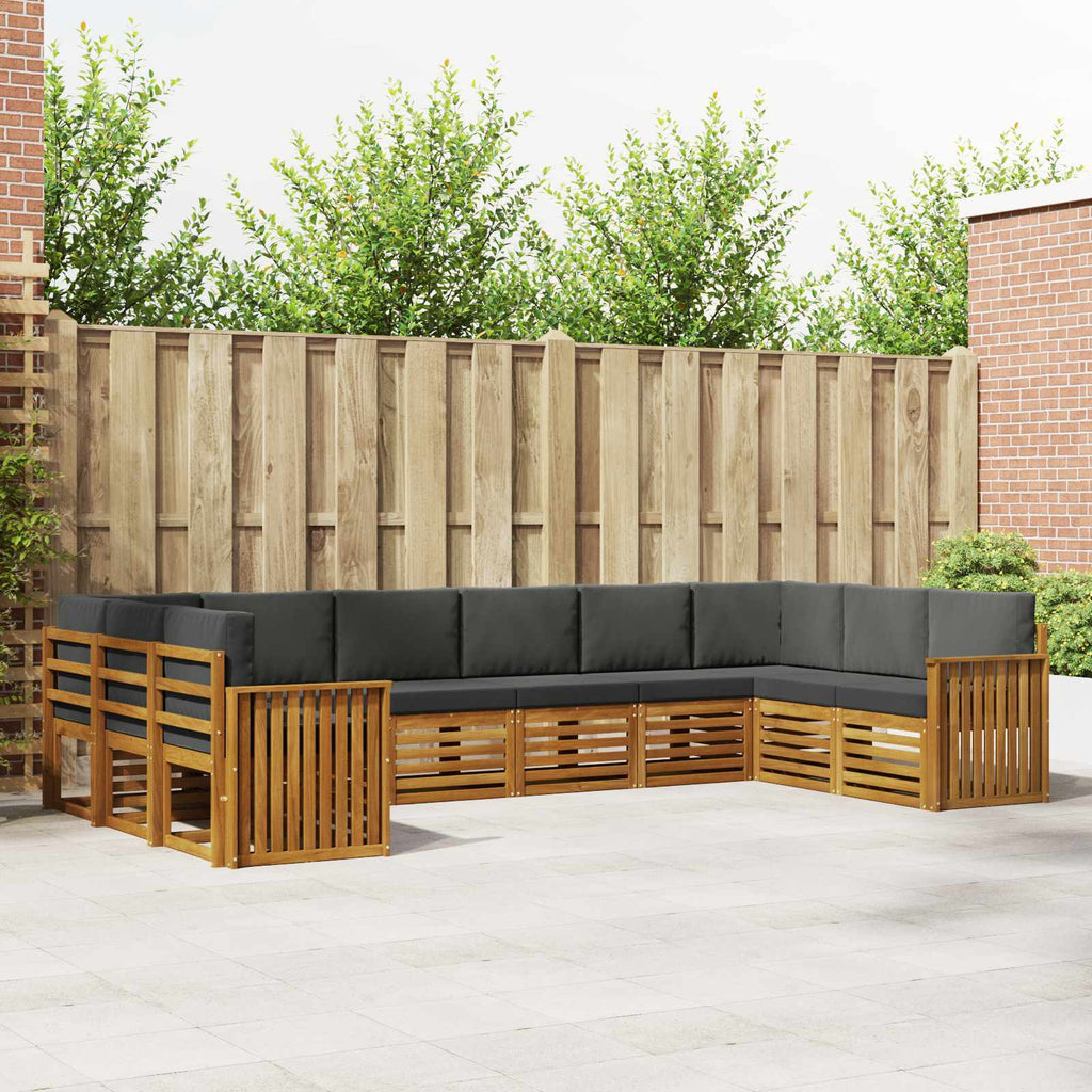 Ecksofa Set mit Kissen 10 pcs Natur und Anthrazit