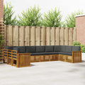 Ecksofa Set mit Kissen 10 pcs Natur und Anthrazit