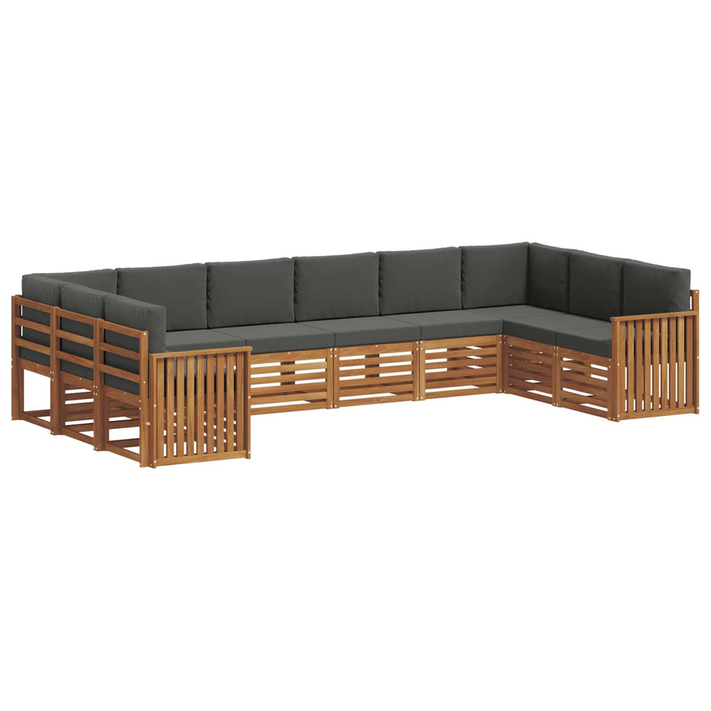 Ecksofa Set mit Kissen 10 pcs Natur und Anthrazit
