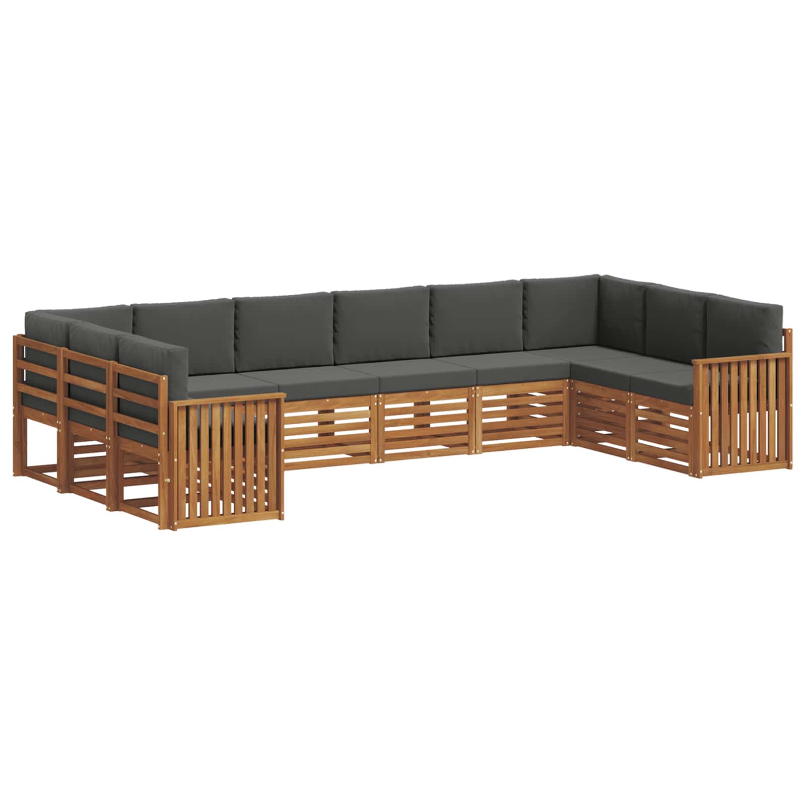 Ecksofa Set mit Kissen 10 pcs Natur und Anthrazit