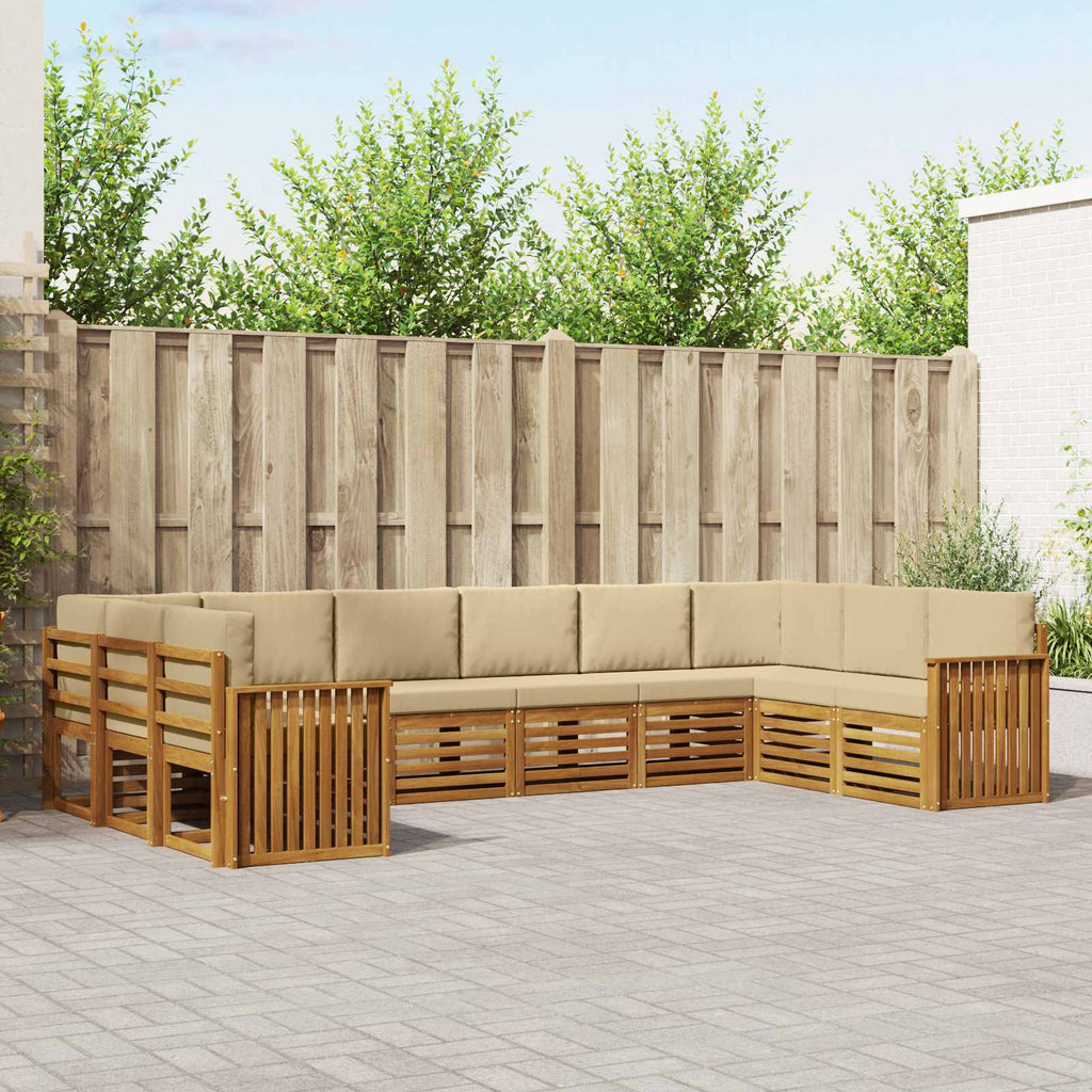 Ecksofa Set mit Kissen 10 pcs Natur und Beige