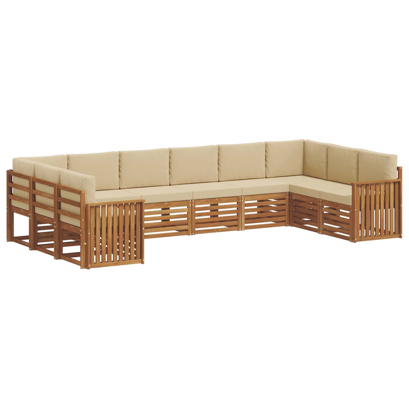 Ecksofa Set mit Kissen 10 pcs Natur und Beige