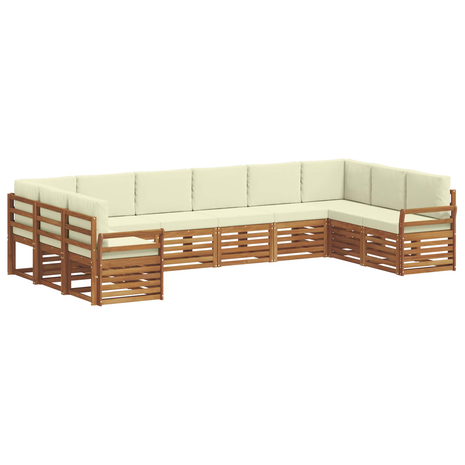 Ecksofa Set mit Kissen 10 pcs Natur und Creme
