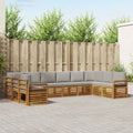 Ecksofa Set mit Kissen 10 pcs Natürlich und Hellgrau