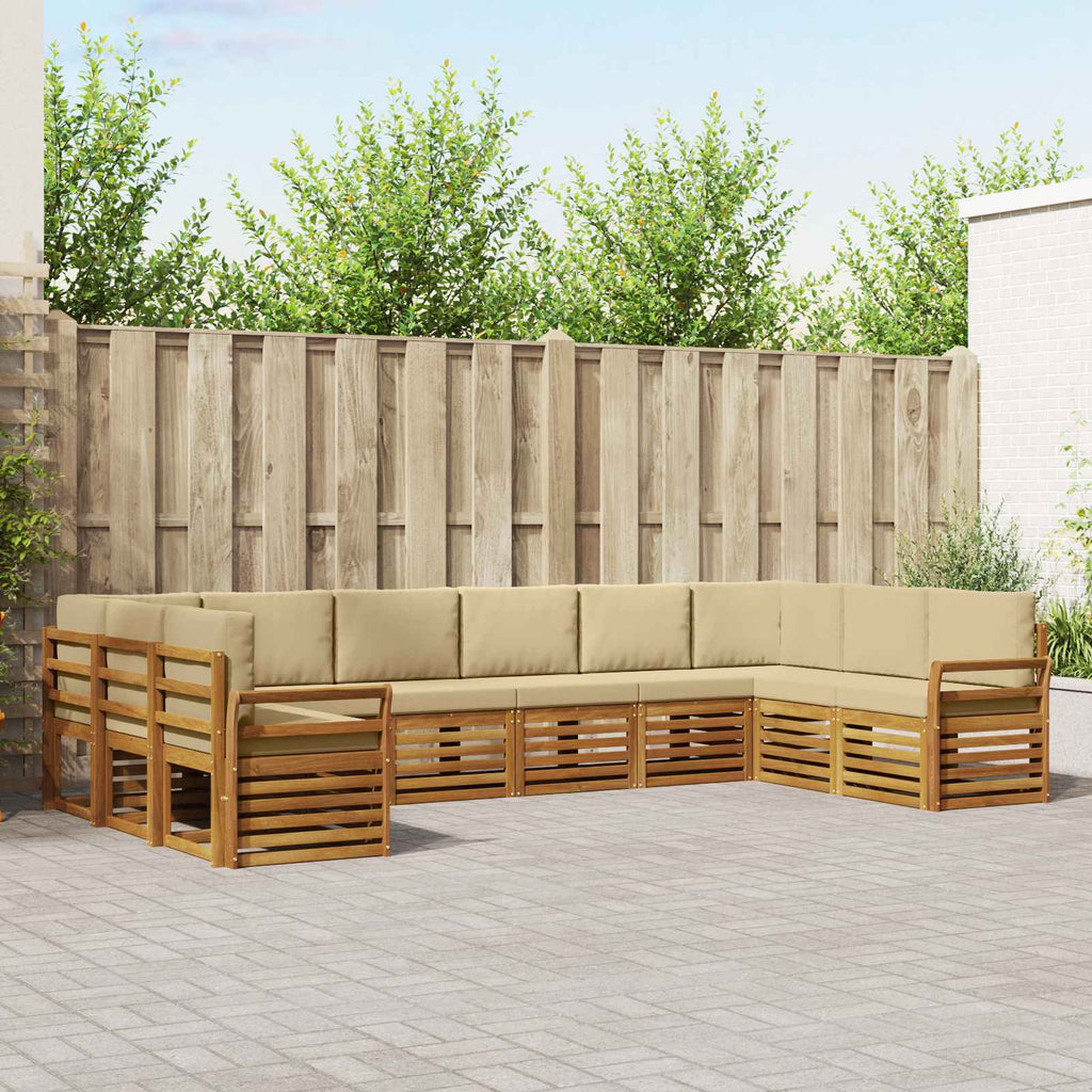Ecksofa Set mit Kissen 10 pcs Natur und Beige