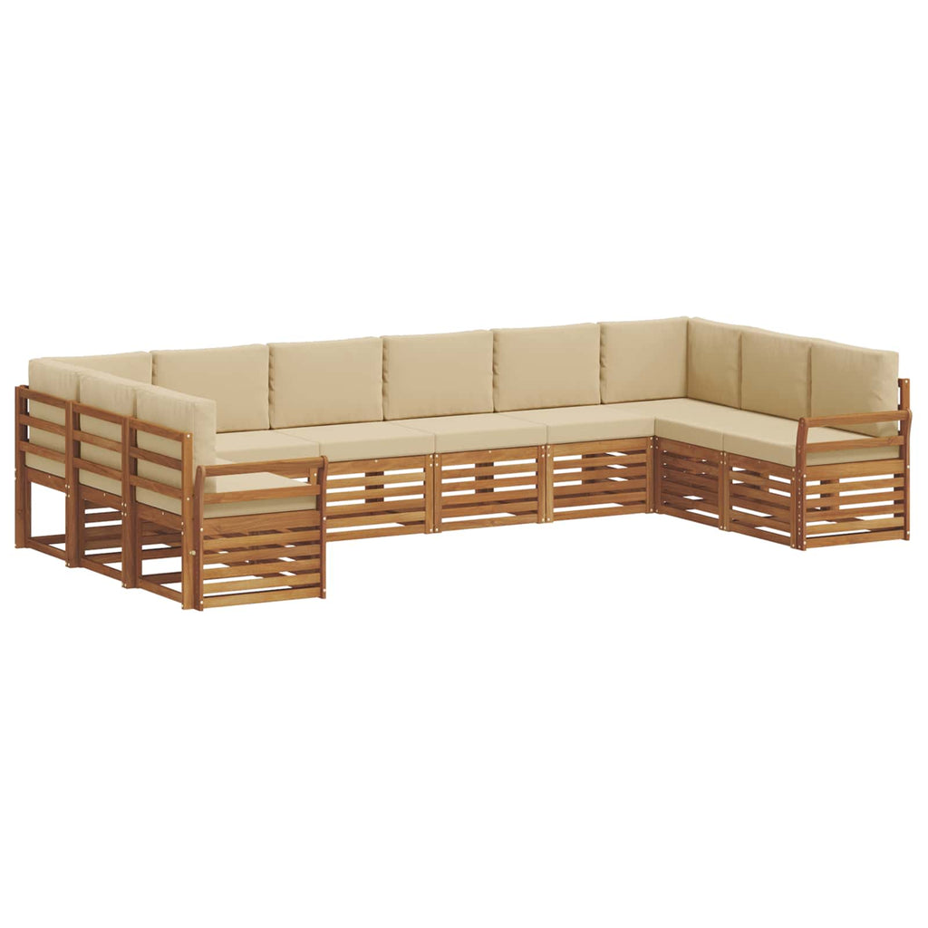 Ecksofa Set mit Kissen 10 pcs Natur und Beige