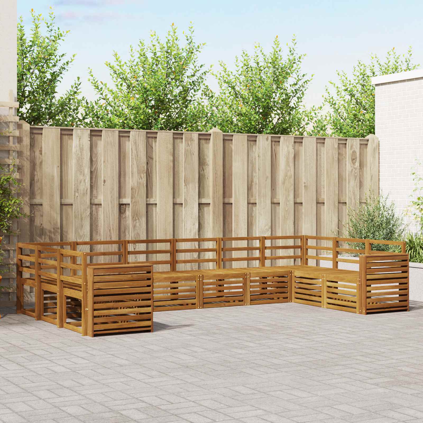 Ecksofa Set 10 pcs Natur