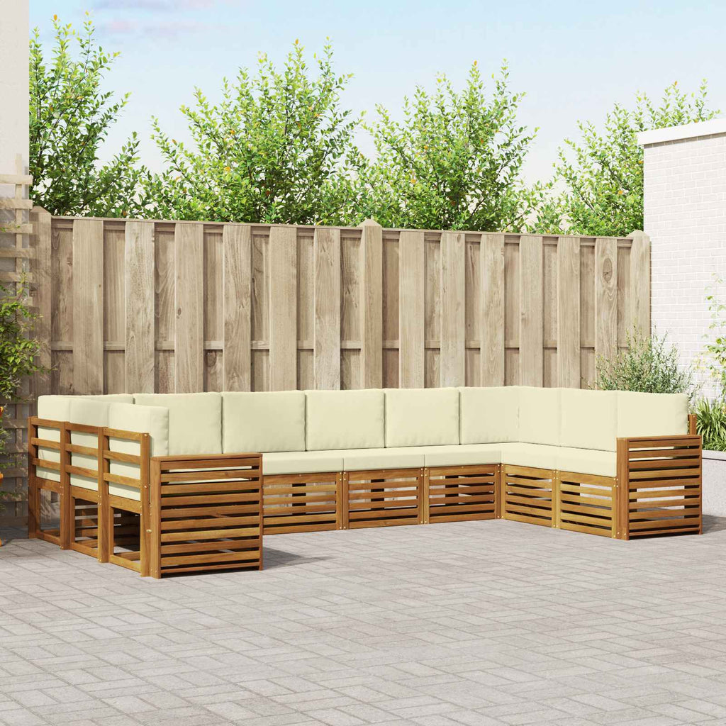 Ecksofa Set mit Kissen 10 pcs Natur und Creme