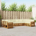 Ecksofa Set mit Kissen 10 pcs Natur und Creme