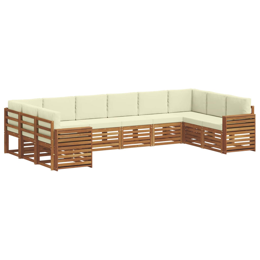 Ecksofa Set mit Kissen 10 pcs Natur und Creme