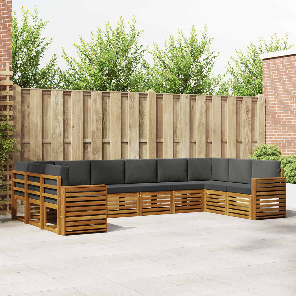 Ecksofa Set mit Kissen 10 pcs Natur und Anthrazit