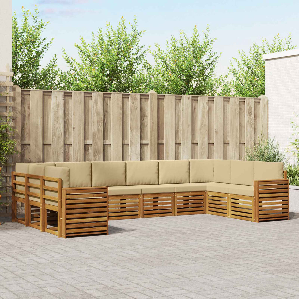 Ecksofa Set mit Kissen 10 pcs Natur und Beige