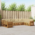 Ecksofa Set mit Kissen 10 pcs Natur und Beige