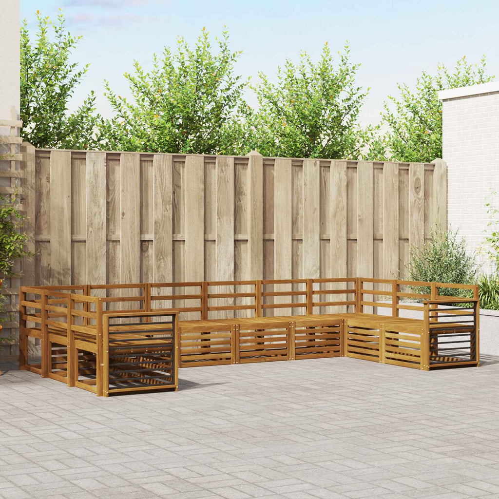 Sofagarnituren 10 pcs Natur Massivholz Akazie