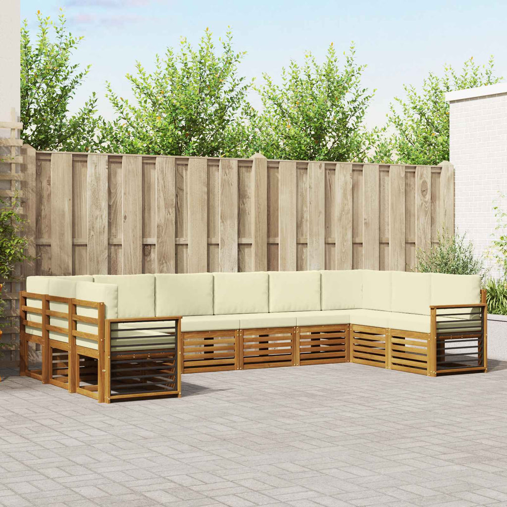 Ecksofa Set mit Kissen 10 pcs Natur und Creme