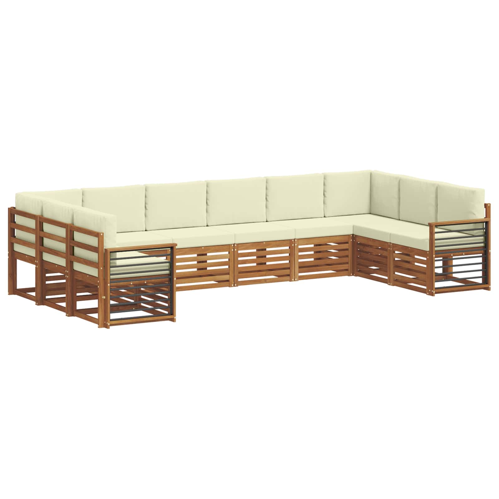 Ecksofa Set mit Kissen 10 pcs Natur und Creme