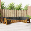 Ecksofa Set mit Kissen 10 pcs Natur und Anthrazit