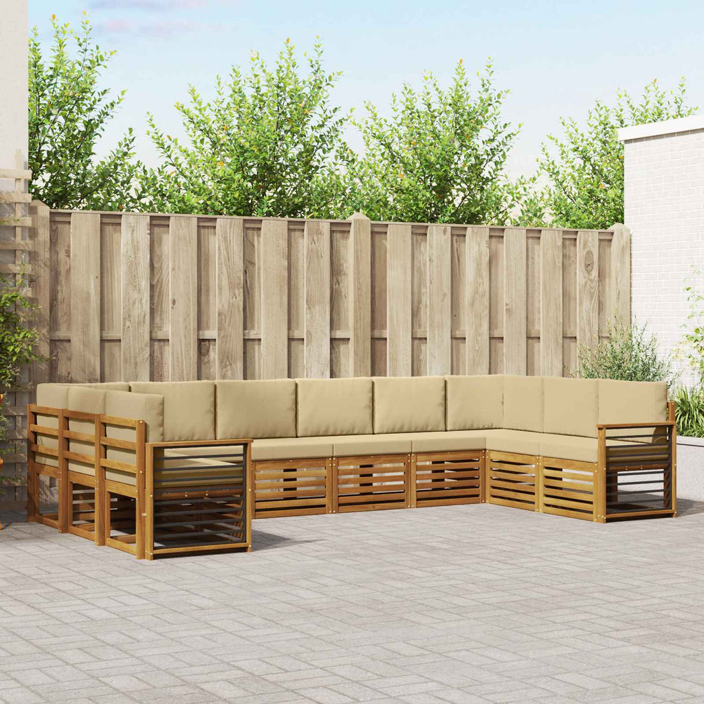 Ecksofa Set mit Kissen 10 pcs Natur und Beige
