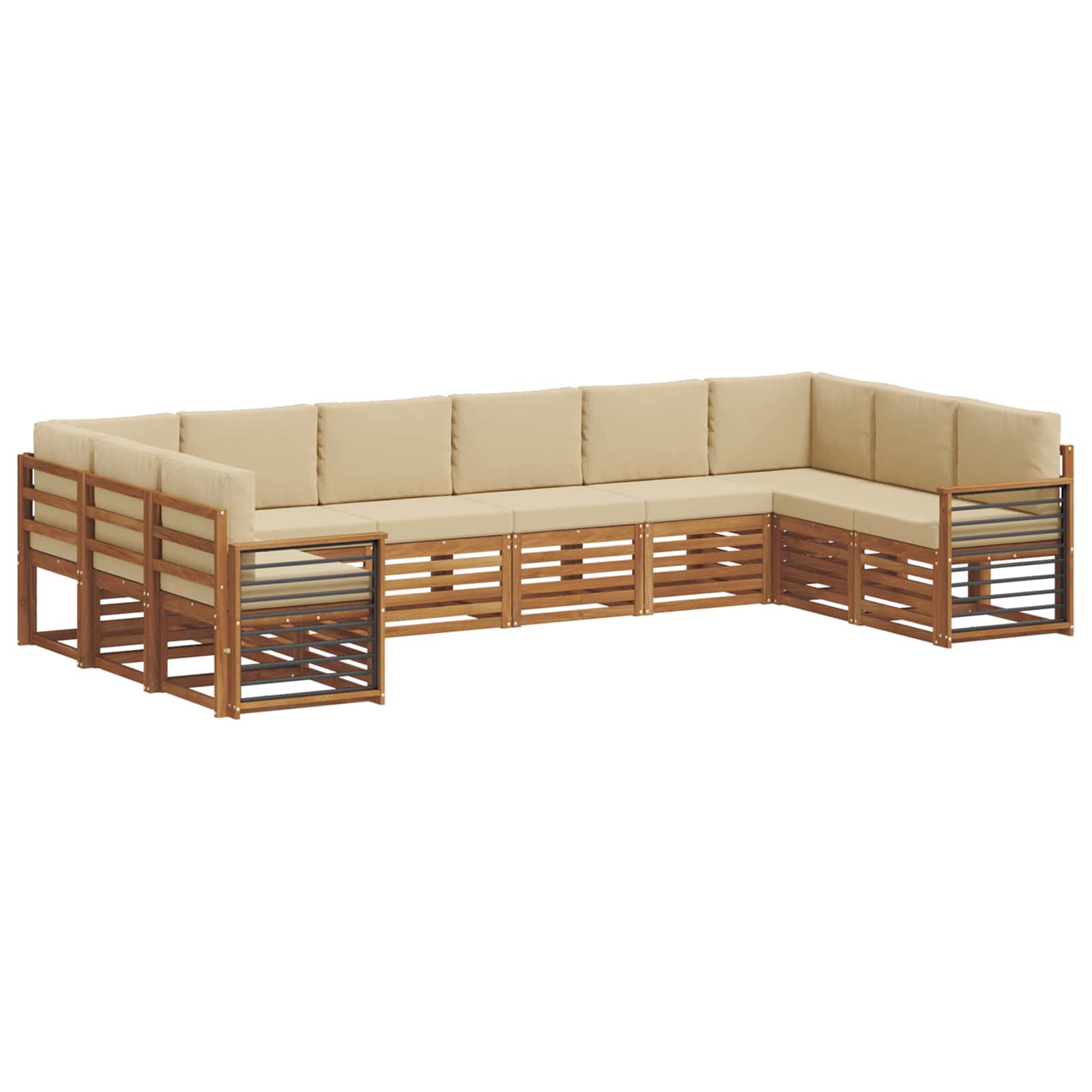 Ecksofa Set mit Kissen 10 pcs Natur und Beige