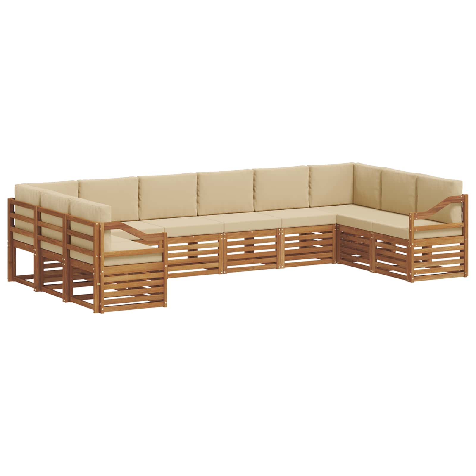 Ecksofa Set mit Kissen 10 pcs Natur und Beige