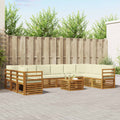 Outdoor-Sofagarnitur 11 pcs Natur und Creme Massivholz Akazie
