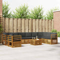 Outdoor-Sofagarnitur mit Kissen 11 pcs Natur und Anthrazit