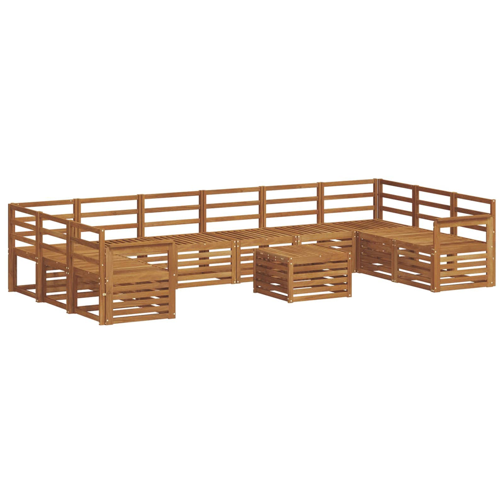 Outdoor-Sofagarnitur 11 pcs Natur Massivholz Akazie