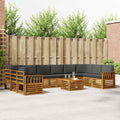 Outdoor-Sofagarnitur mit Kissen 11 pcs Natur und Anthrazit