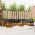 Outdoor-Sofagarnitur mit Kissen 11 pcs Natur und Anthrazit