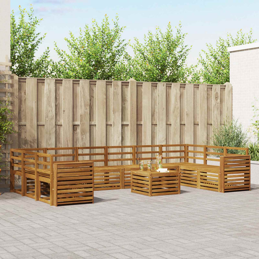 Outdoor-Sofagarnitur 11 pcs Natur Massivholz Akazie