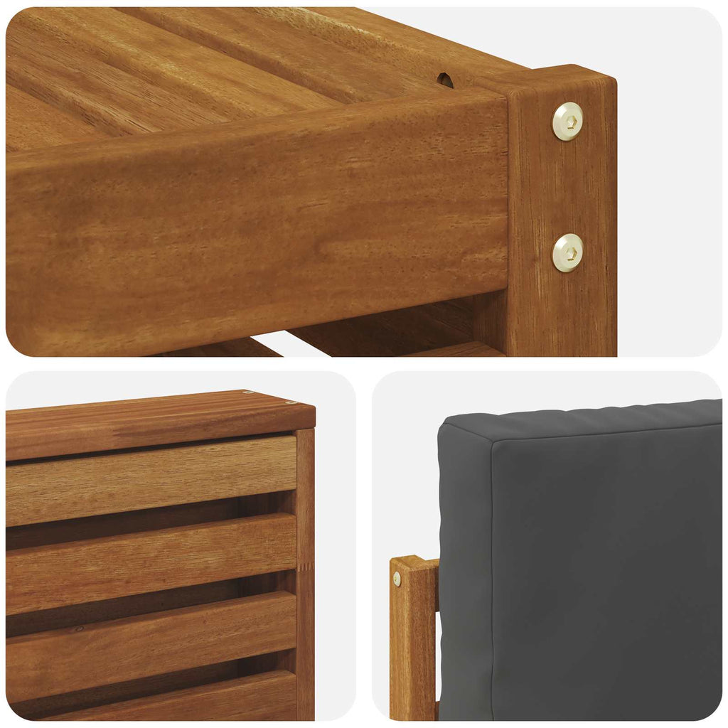 Outdoor-Sofagarnitur mit Kissen 11 pcs Natur und Anthrazit