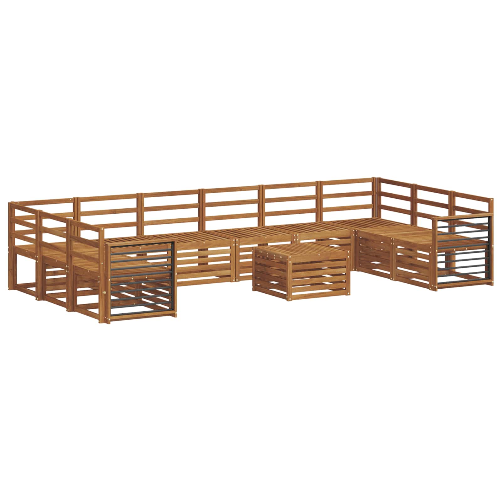 Sofagarnituren 11 pcs Natur Massivholz Akazie