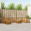 Outdoor-Sofagarnitur 11 pcs Natur Massivholz Akazie