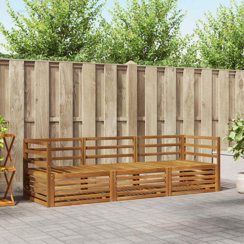 Outdoor-Sofagarnitur 3 pcs Natur Massivholz Akazie