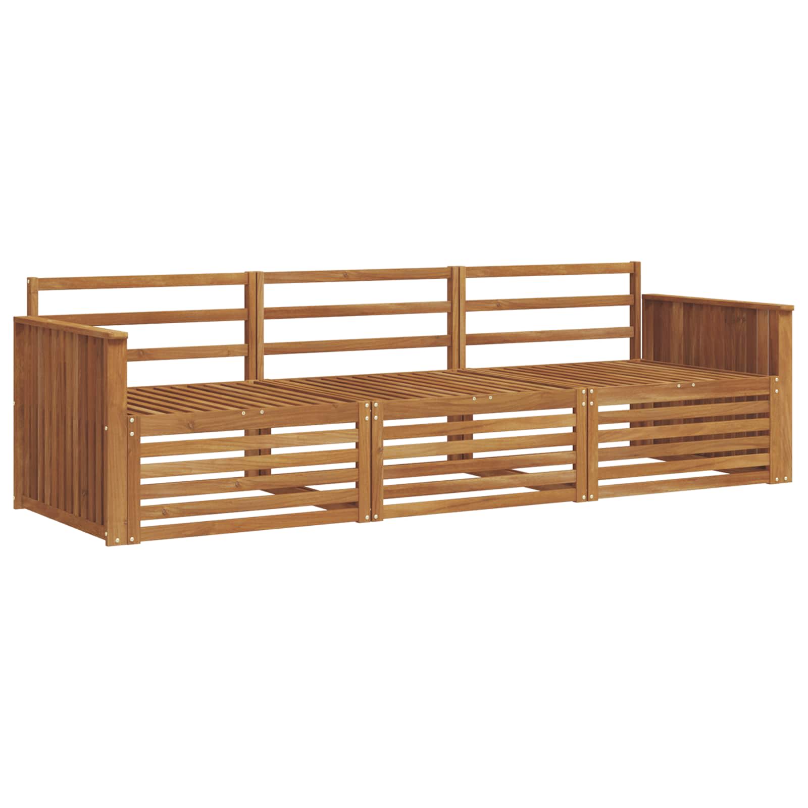 Outdoor-Sofagarnitur 3 pcs Natur Massivholz Akazie