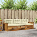 Outdoor-Sofagarnitur mit Kissen 3 pcs Natur und Creme