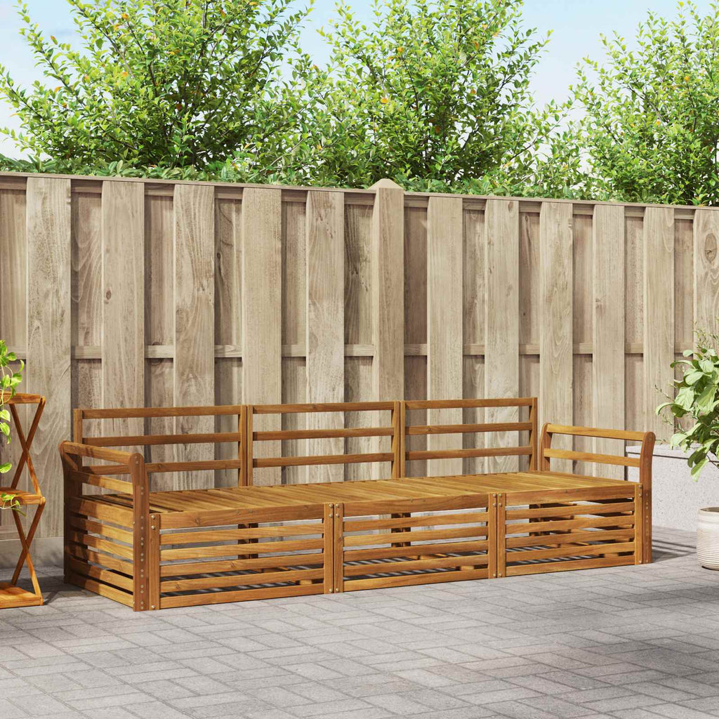 Outdoor-Sofagarnitur 3 pcs Natur Massivholz Akazie