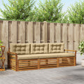 Outdoor-Sofagarnitur mit Kissen 3 pcs Natur und Beige