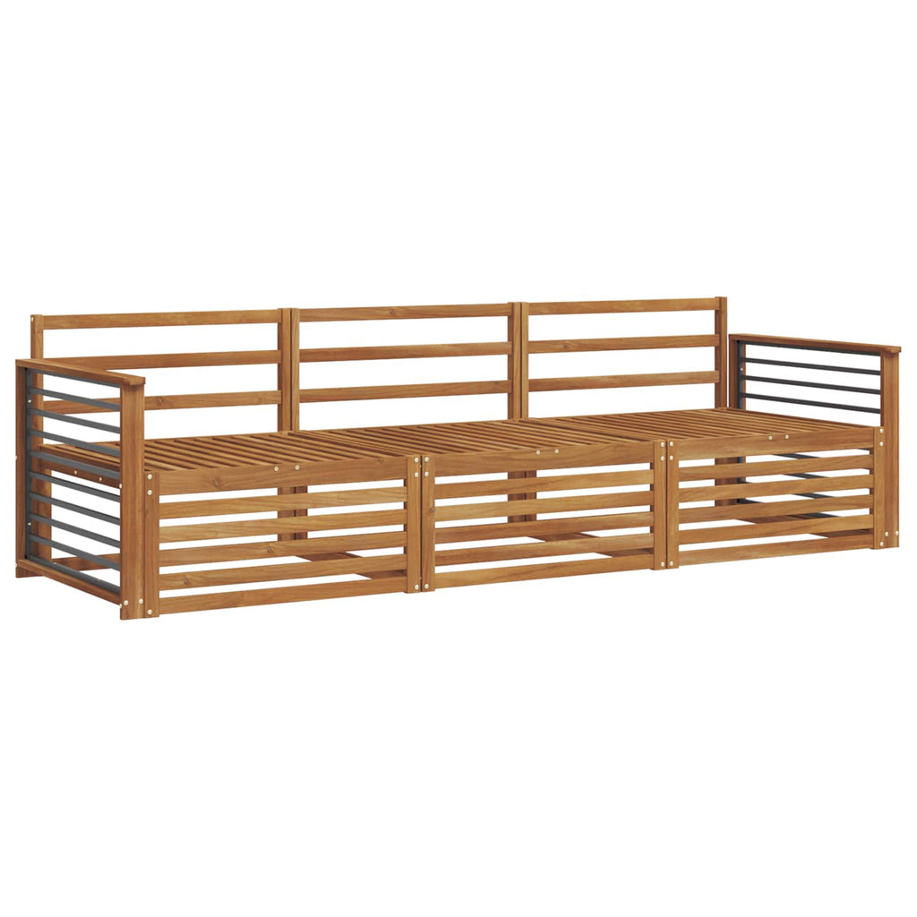 Outdoor-Sofagarnitur 3 pcs Natur Massivholz Akazie