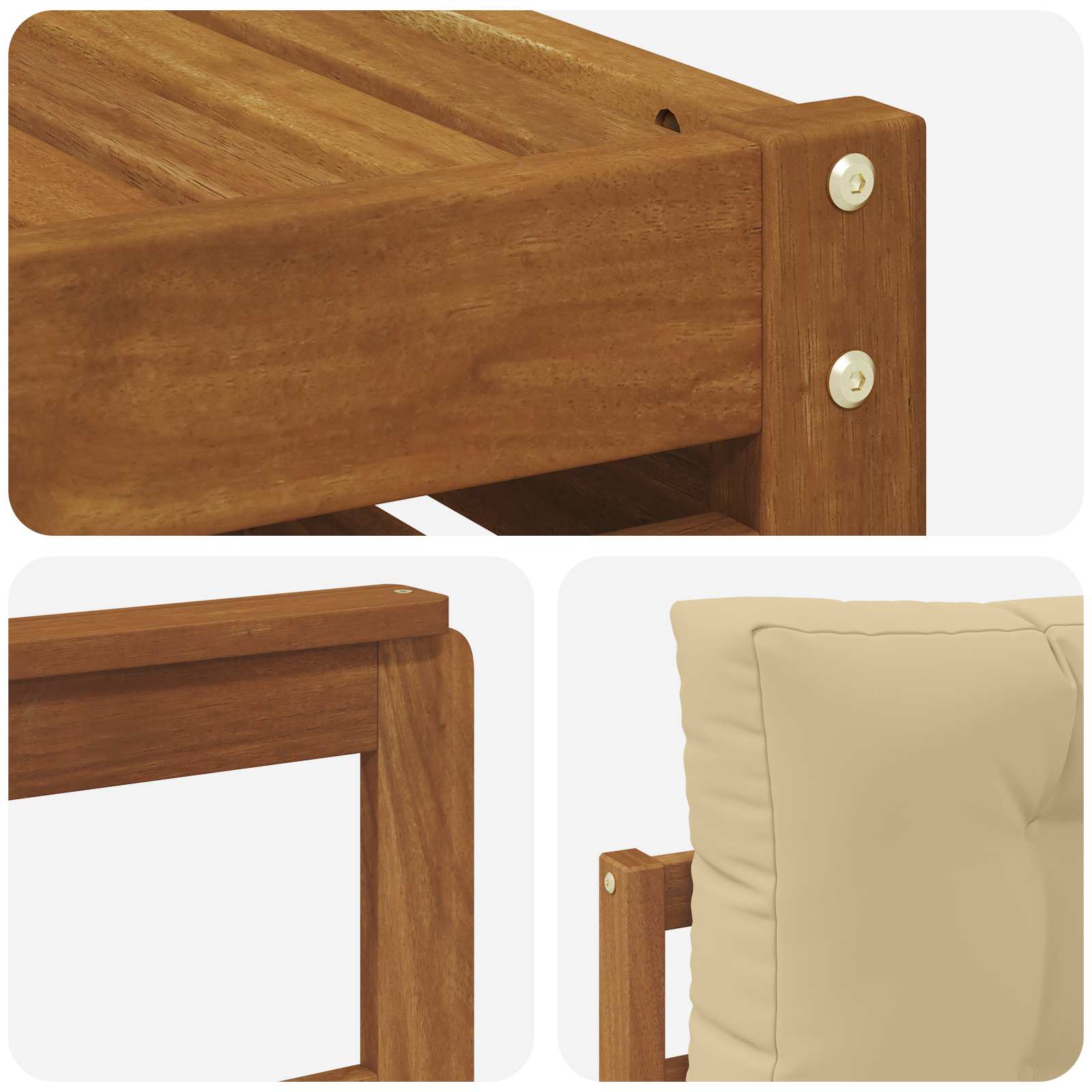 Outdoor-Sofagarnitur mit Kissen 5 pcs Natur und Beige