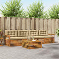 Outdoor-Sofagarnitur mit Kissen 5 pcs Natur und Beige