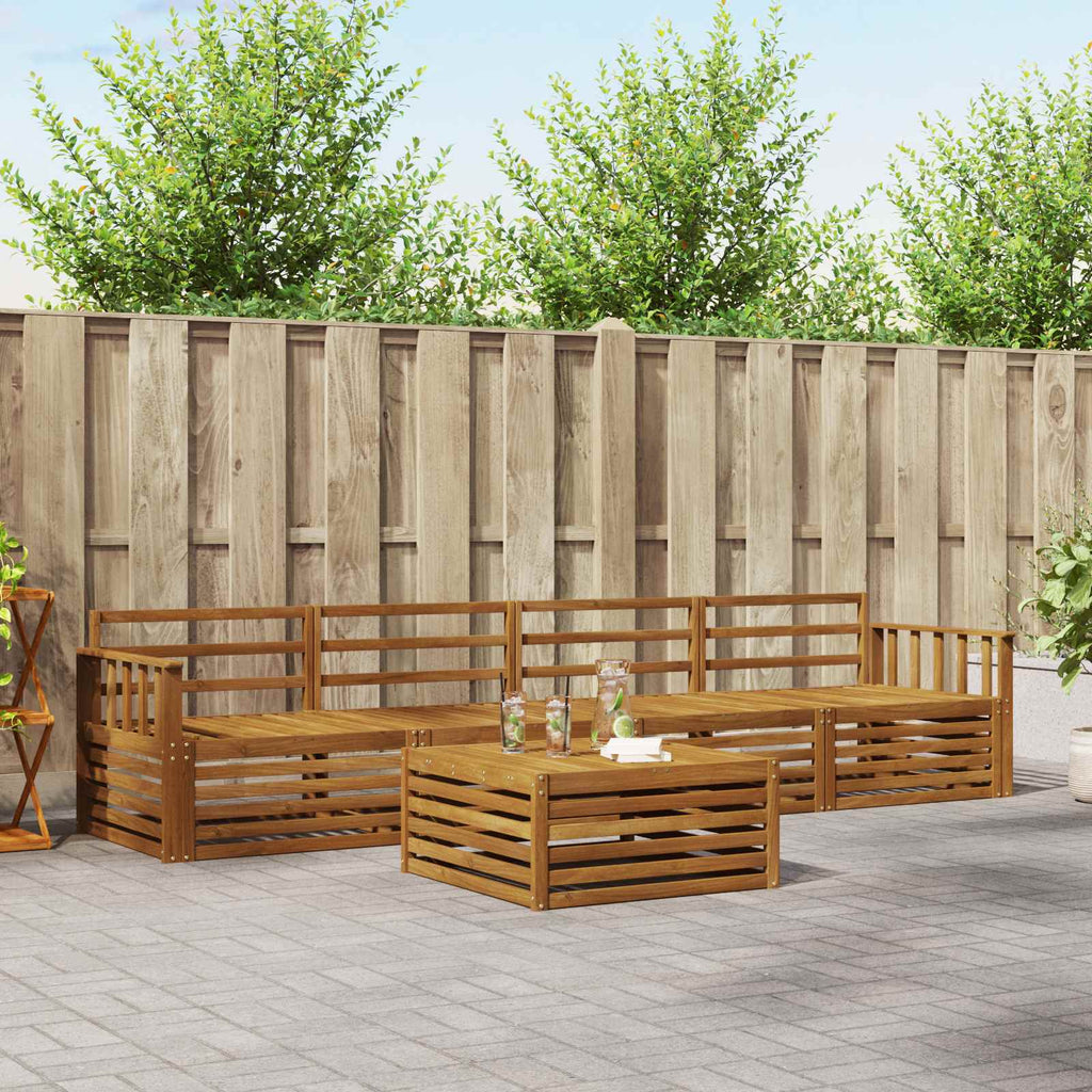Outdoor-Sofagarnitur 5 pcs Natur Massivholz Akazie