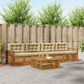 Outdoor-Sofagarnitur mit Kissen 5 pcs Natur und Beige