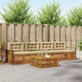Outdoor-Sofagarnitur mit Kissen 5 pcs Natur und Beige