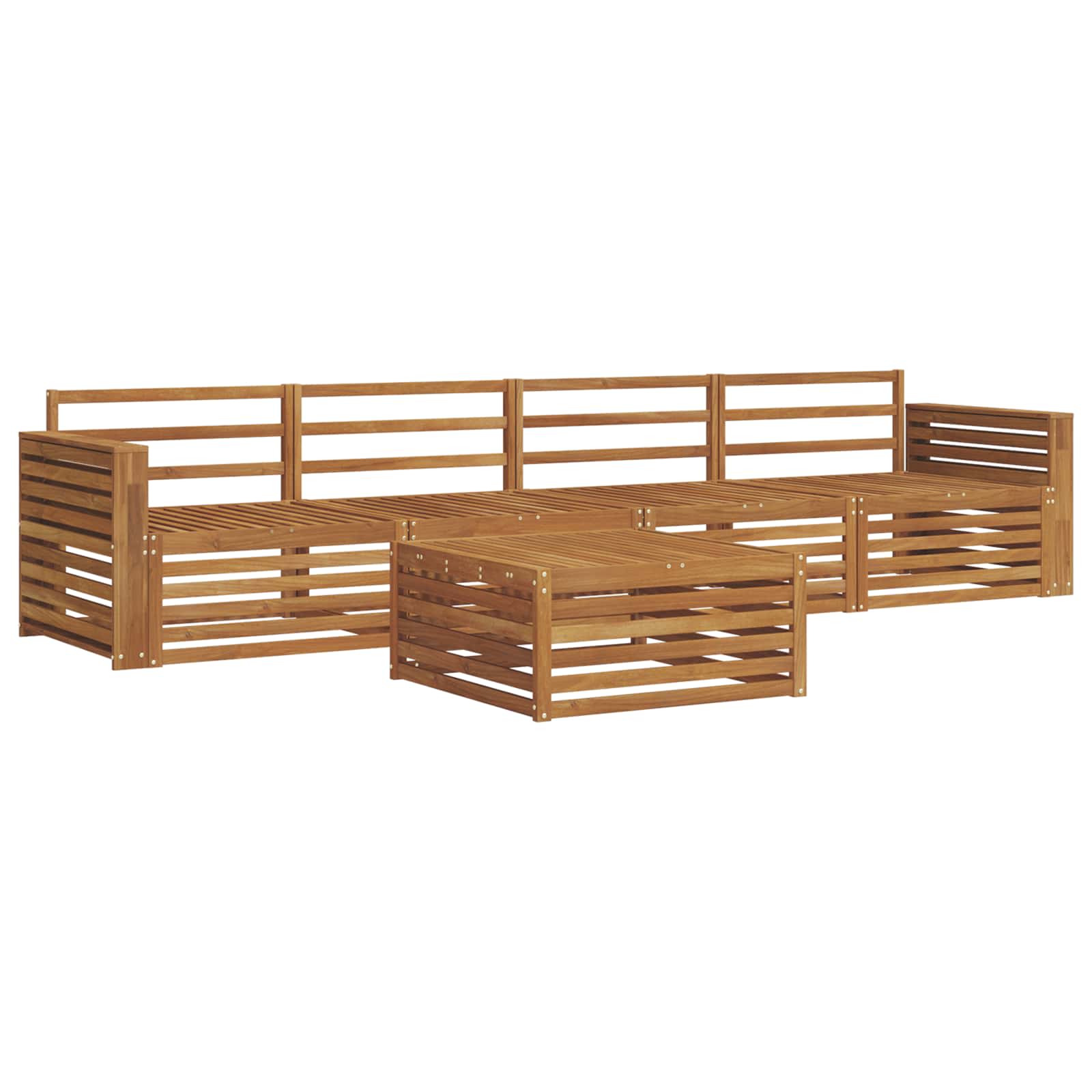 Outdoor-Sofagarnitur 5 pcs Natur Massivholz Akazie