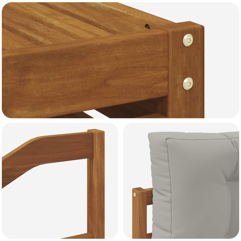 Outdoor-Sofagarnitur mit Kissen 5 pcs Natürlich und Hellgrau
