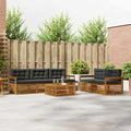 Outdoor-Sofagarnitur mit Kissen 6 pcs Natur und Anthrazit