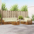 Outdoor-Sofagarnitur mit Kissen 6 pcs Natur und Creme